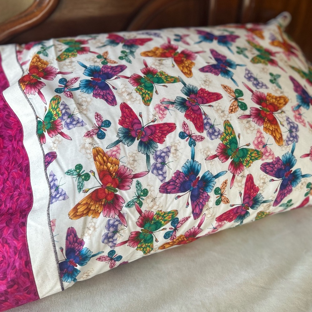 Spring Butterflies Homemade Pillowcase - Picture 2 of 4